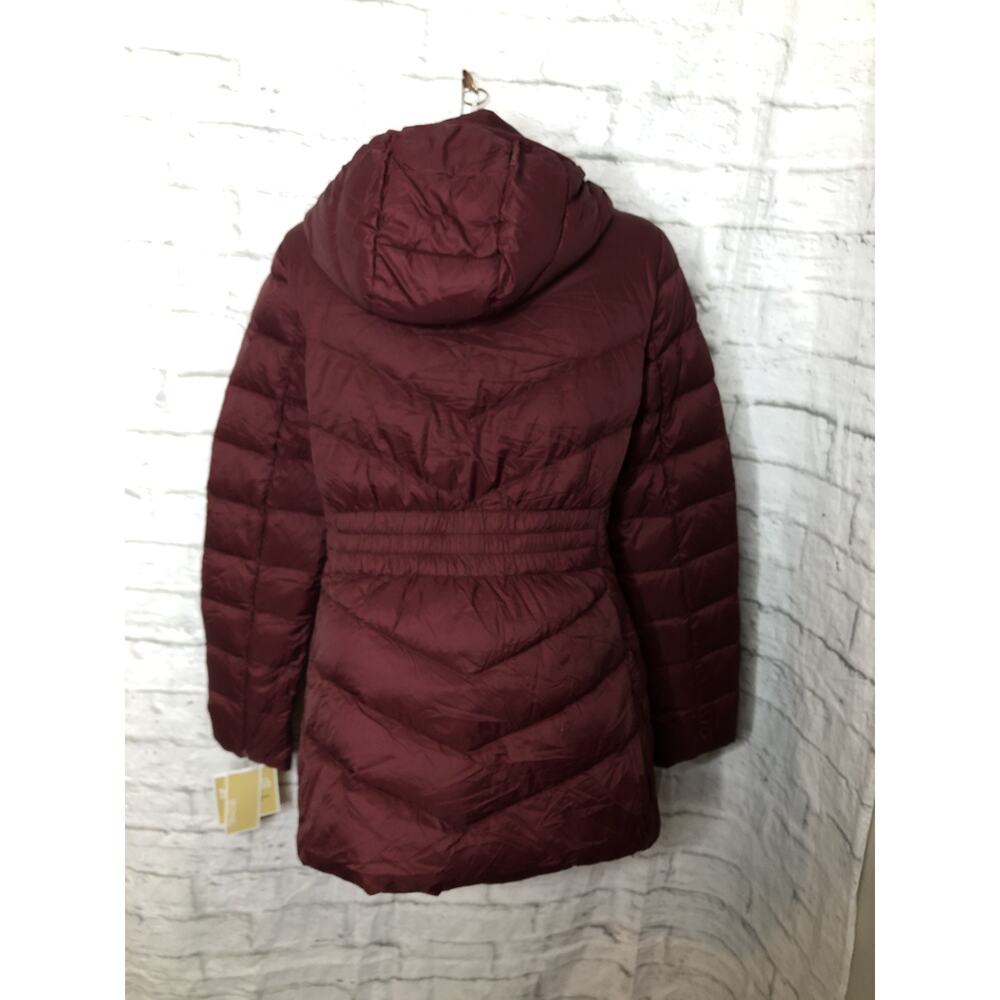 Michael Kors Women's M Burgundy Packable Down Removable Hooded Puffer Jacket - Picture 5 of 6